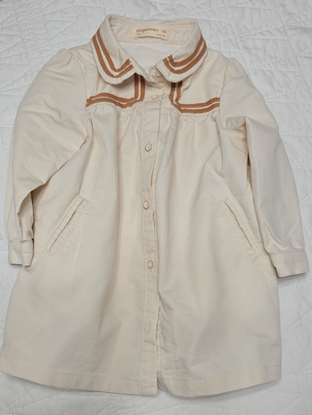 Gingersnaps Baby Petra Long Sleeves Shift Dress 12month Girl